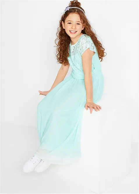 Robe en crêpe avec dentelle, bonprix