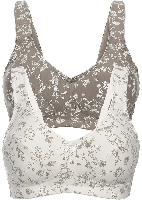 Lot de 2 soutiens-gorge coton sans armatures, bonprix