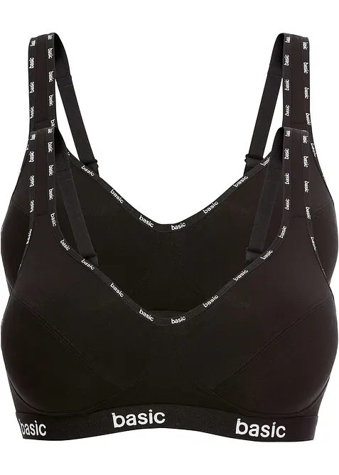 Lot de 2 soutiens-gorge coton sans armatures, bonprix