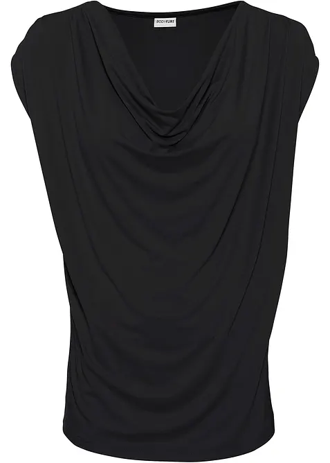 T-shirt col bénitier en viscose extensible, bonprix