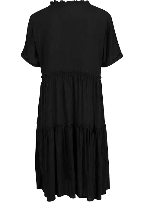 Robe en cr&eacute;pon de viscose, longueur genou, d&eacute;tail encolure, bonprix