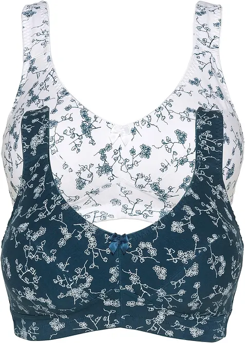 Lot de 2 soutiens-gorge coton sans armatures, bonprix