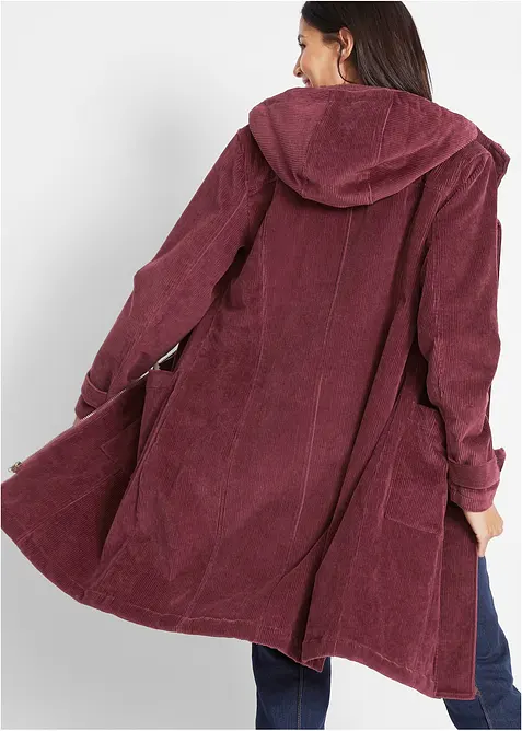 Duffle-coat en velours côtelé doublé, bonprix