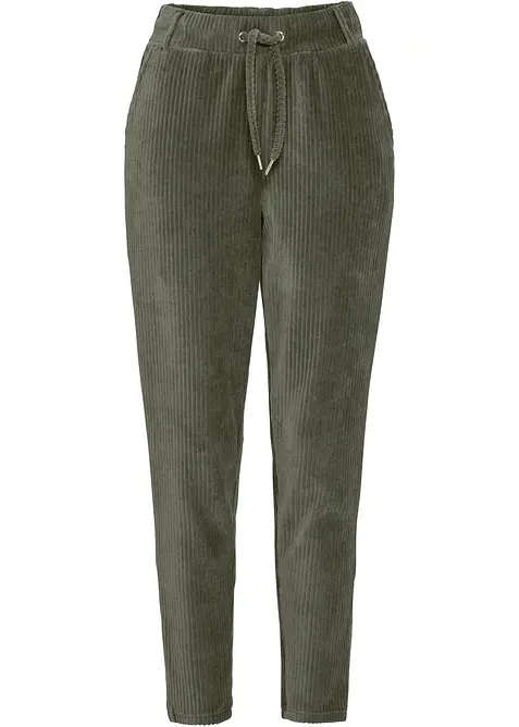 Pantalon en velours côtelé à taille élastiquée, bonprix