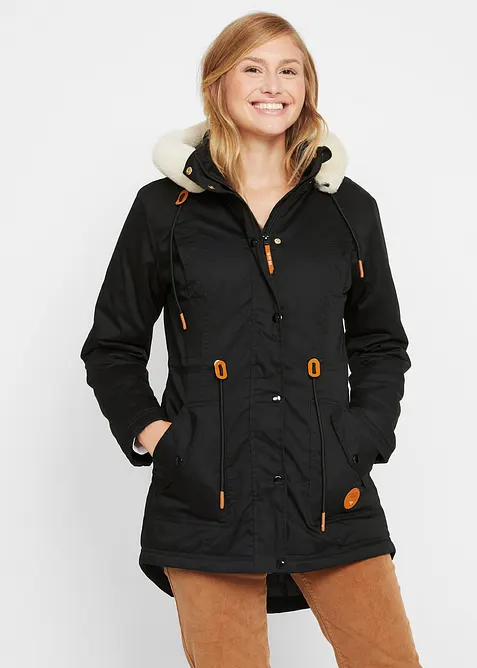 Parka rembourrée avec bordure sherpa, bonprix