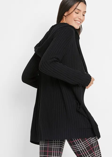 Gilet en maille à capuche, bonprix