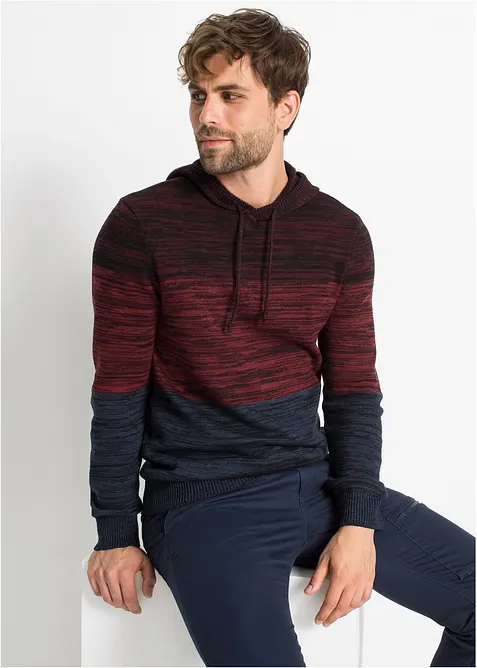 Pull doux en fine maille à capuche, bonprix