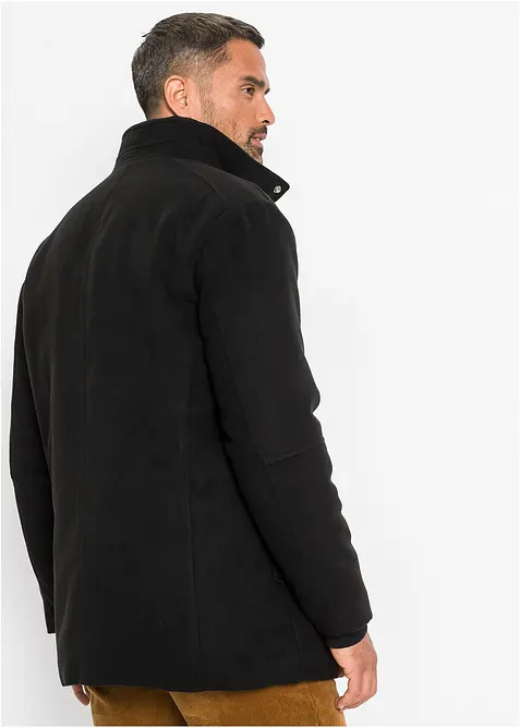Veste d’hiver aspect laine avec empiècement coupe-vent, bonprix