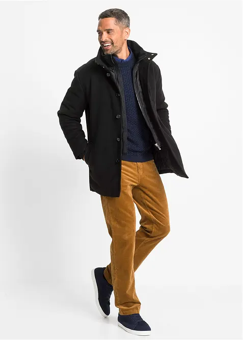 Veste d’hiver aspect laine avec empiècement coupe-vent, bonprix