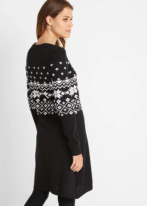 Robe en maille à motif norvégien, bonprix
