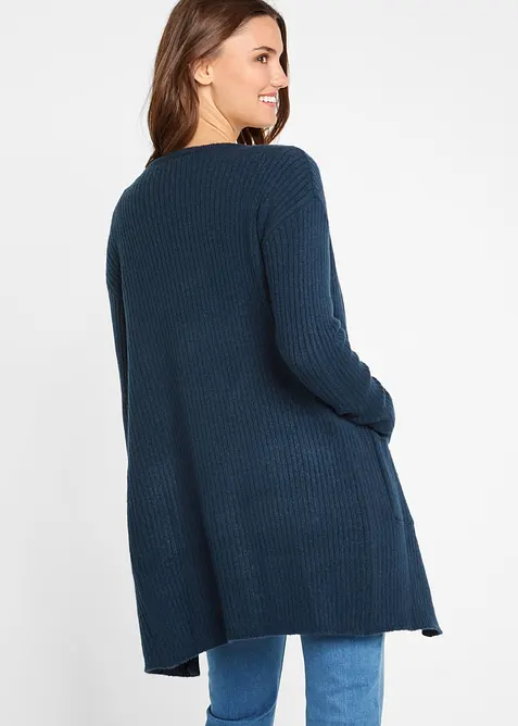 Gilet long en maille à larges côtes, bonprix