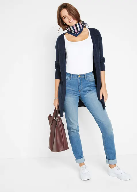 Gilet long en maille à larges côtes, bonprix