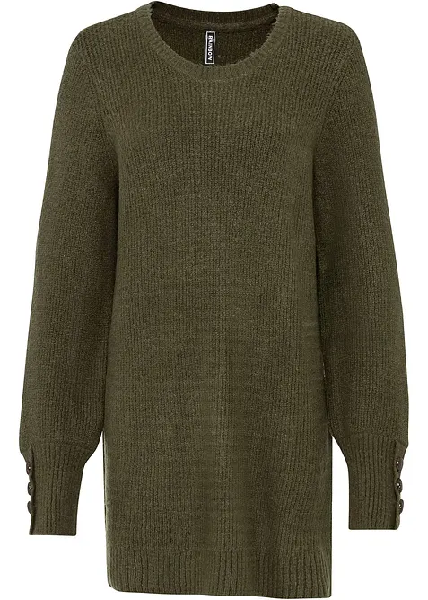 Pull long &agrave; boutons, bonprix