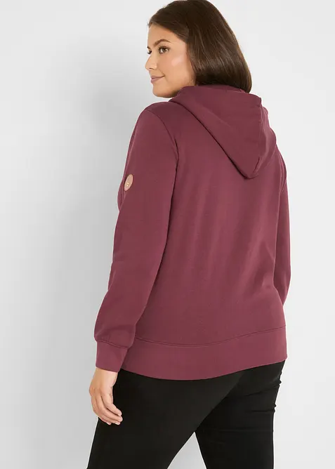 Sweat zippé à capuche, 100% coton, bonprix