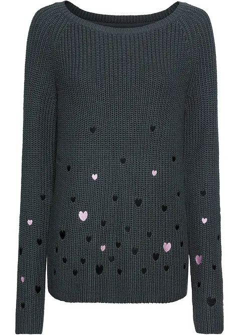 Pull avec broderies, bonprix