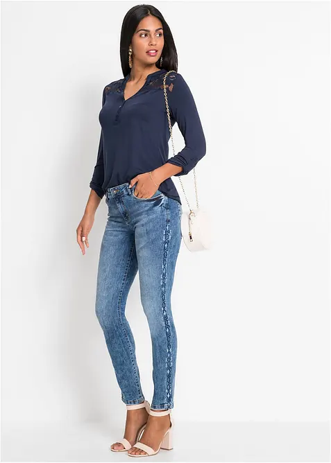 Jean skinny taille mi-haute, extensible, bonprix