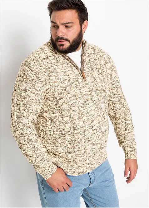 Pull camionneur chin&eacute; &agrave; torsades, bonprix