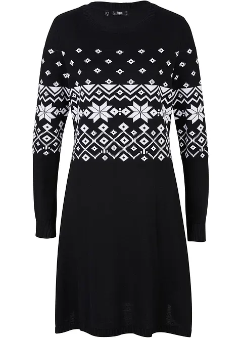 Robe en maille à motif norvégien, bonprix