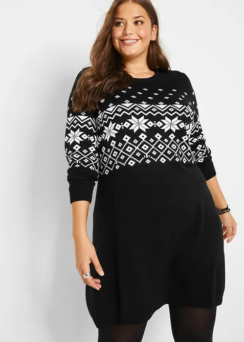 Robe en maille à motif norvégien, bonprix