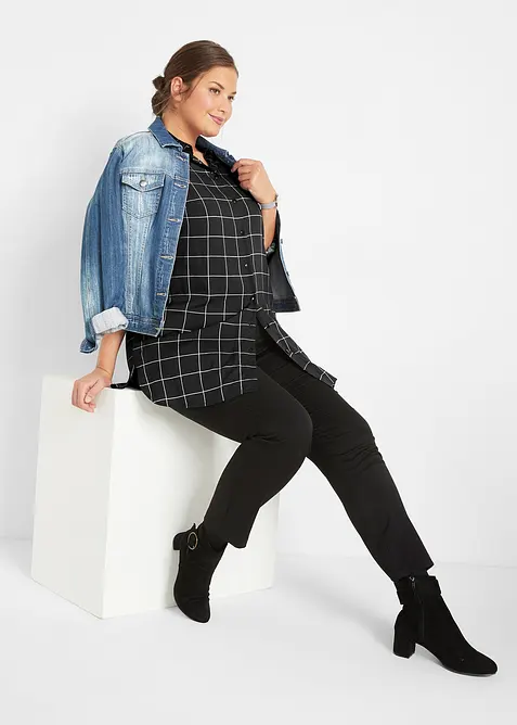 Chemisier long à carreaux, avec poches, bonprix