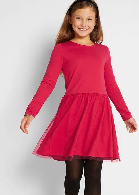 Robe en jersey avec tulle, bonprix