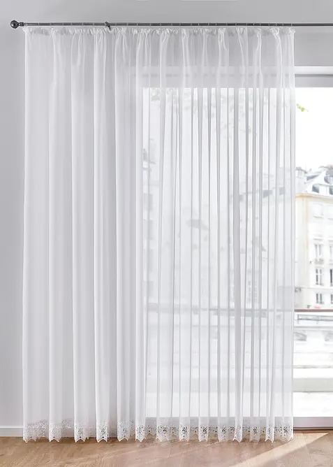 Voilage à bordure crochet avec polyester recyclé, bonprix