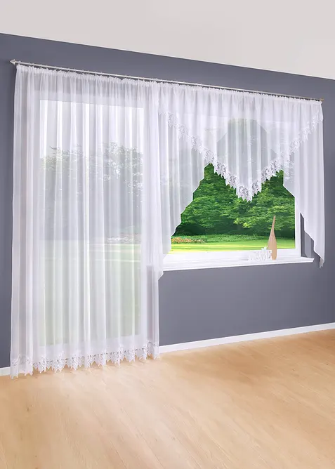 Voilage à bordure crochet avec polyester recyclé, bonprix