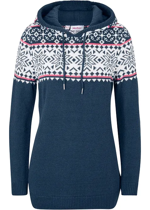 Pull norvégien à capuche, bonprix