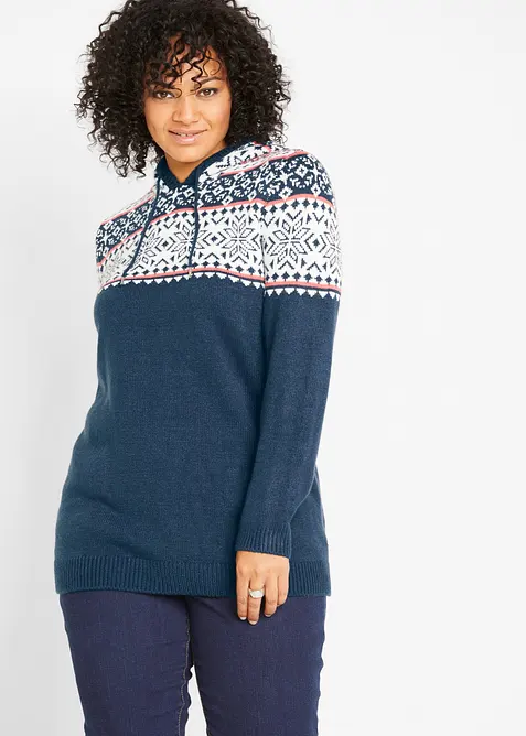 Pull norvégien à capuche, bonprix