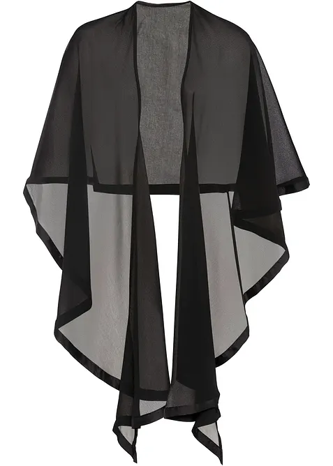 Poncho-écharpe avec détail en satin, bonprix