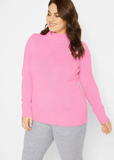Pull col roul&eacute; basique, bonprix