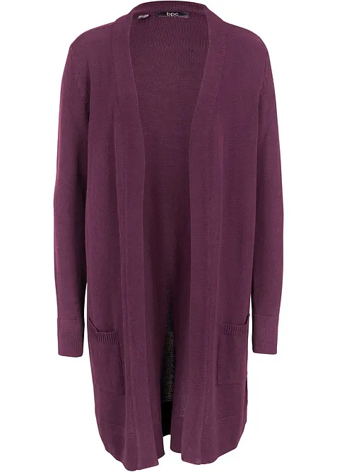 Gilet long en maille, manches longues, bonprix