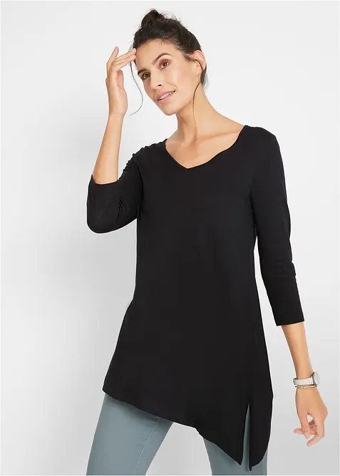 T-shirt long en coton et viscose, bonprix