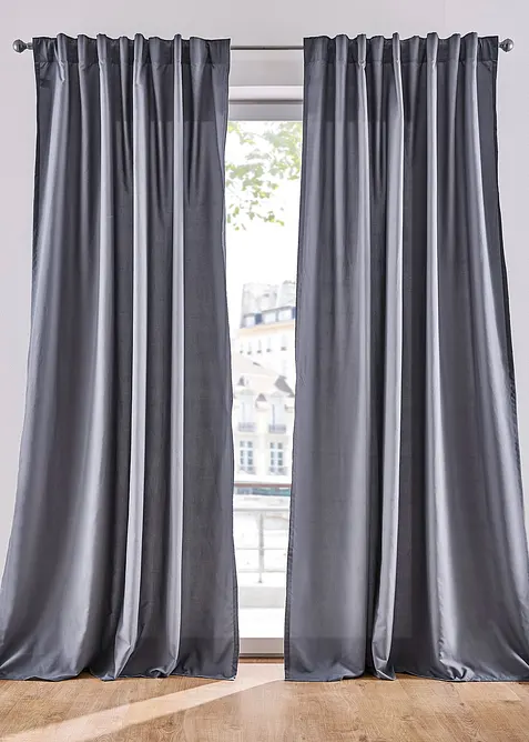 Lot de 2 rideaux en microfibre, bonprix