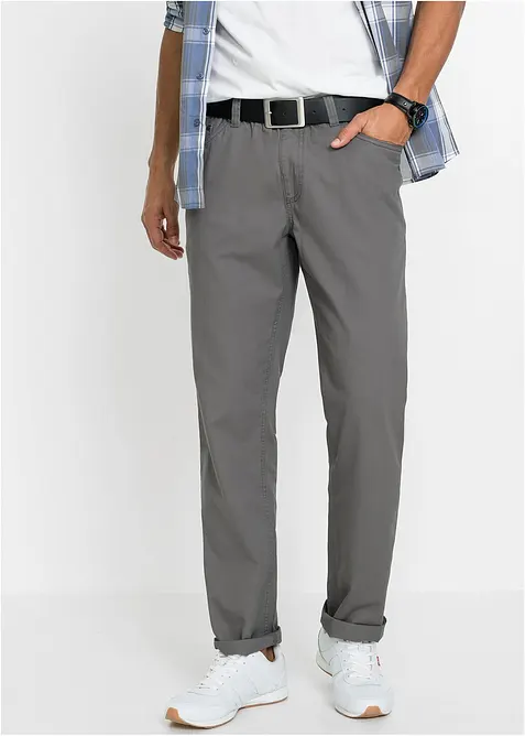 Lot de 2 pantalons droits à taille élastiquée, Regular, bonprix