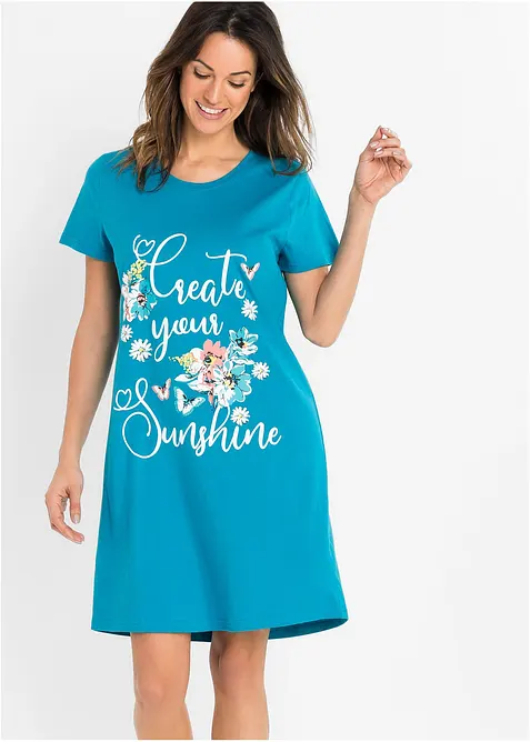 Lot de 2 chemises de nuit courtes 100% coton, bonprix