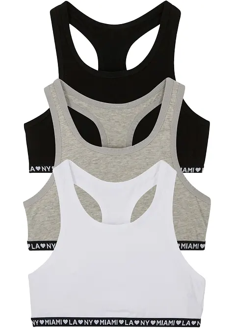 Lot de 3 brassières en coton doux et extensible, bonprix