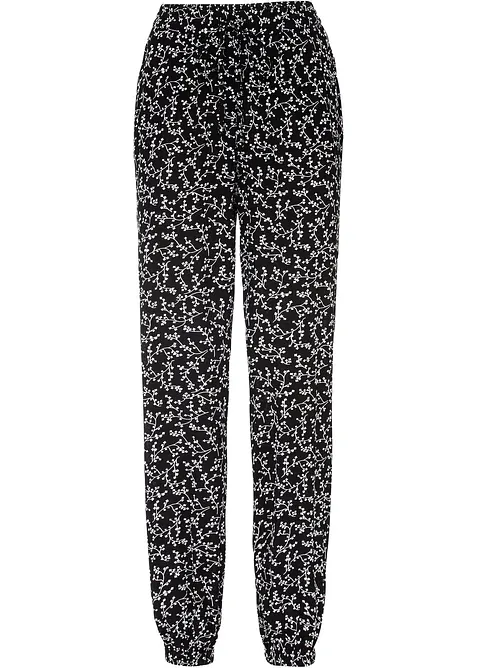 Pantalon 100% viscose, taille élastiquée, bonprix