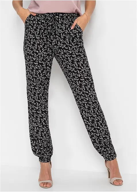 Pantalon 100% viscose, taille élastiquée, bonprix