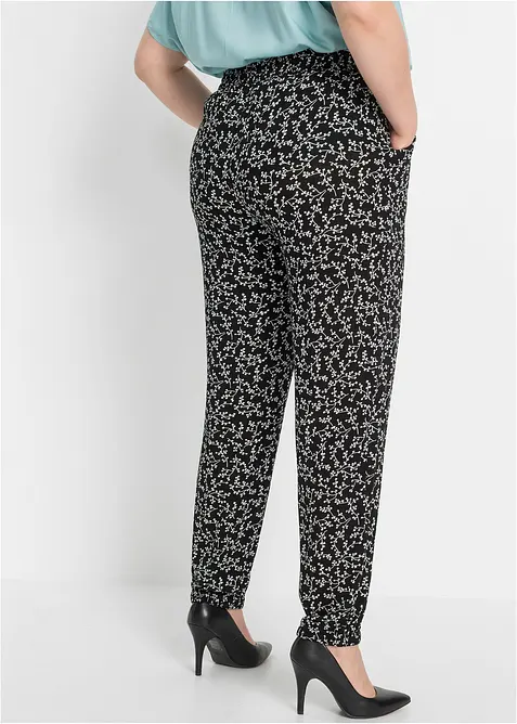 Pantalon 100% viscose, taille élastiquée, bonprix