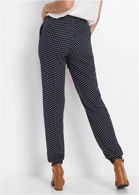 Pantalon 100% viscose, taille élastiquée, bonprix