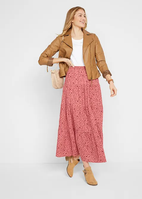 Jupe longue &eacute;tag&eacute;e, bonprix