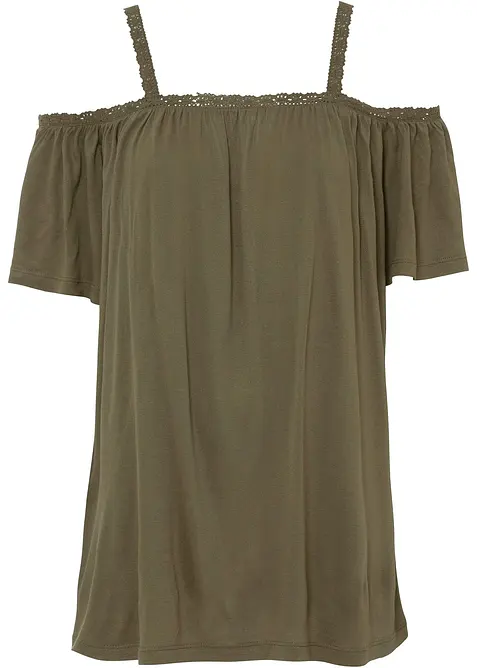 T-shirt à épaules dénudées en viscose douce, bonprix