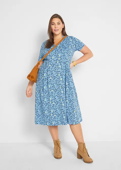 Robe en jersey de coton, longueur midi, bonprix