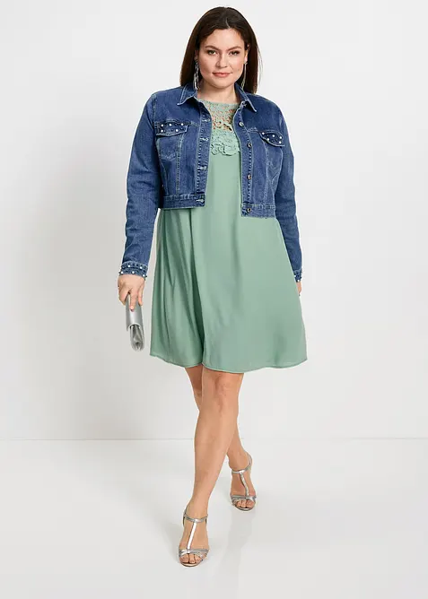 Boléro en jean avec perles, bonprix