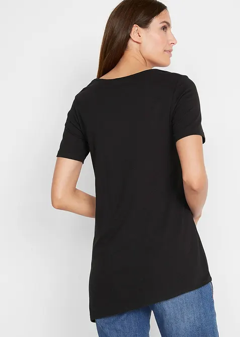 T-shirt long asymétrique en coton et viscose, bonprix