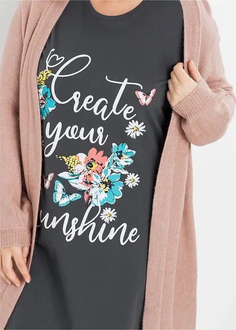 Lot de 2 chemises de nuit courtes 100% coton, bonprix