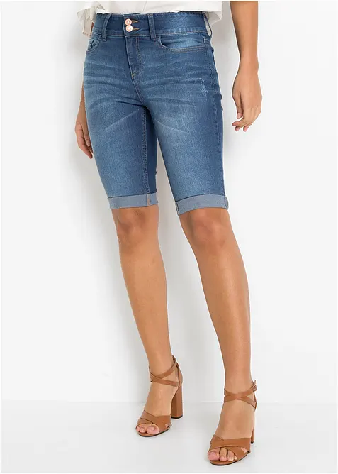 Bermuda en jean, taille mi-haute, bonprix