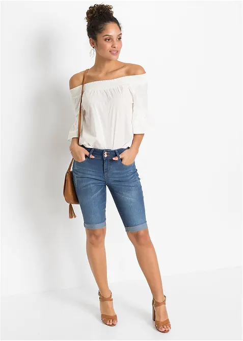 Bermuda en jean, taille mi-haute, bonprix
