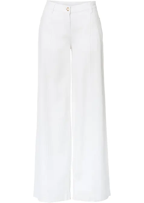 Pantalon palazzo l&eacute;ger en lin m&eacute;lang&eacute;, bonprix